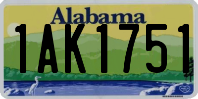 AL license plate 1AK1751