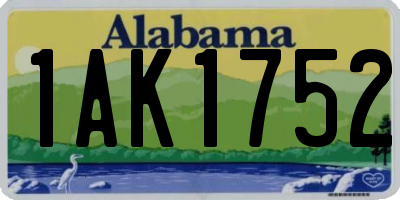 AL license plate 1AK1752