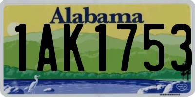 AL license plate 1AK1753