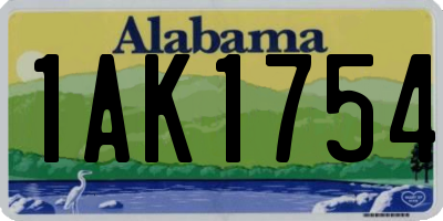 AL license plate 1AK1754
