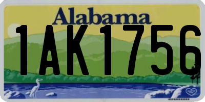 AL license plate 1AK1756