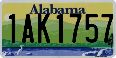 AL license plate 1AK1757