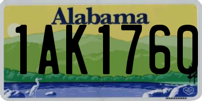 AL license plate 1AK1760