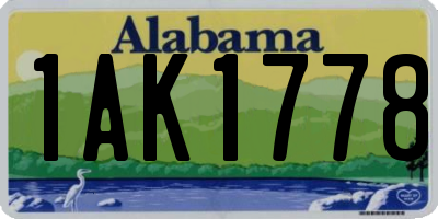 AL license plate 1AK1778