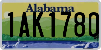 AL license plate 1AK1780