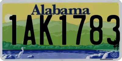 AL license plate 1AK1783