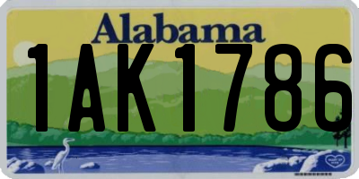 AL license plate 1AK1786