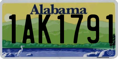 AL license plate 1AK1791