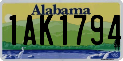 AL license plate 1AK1794