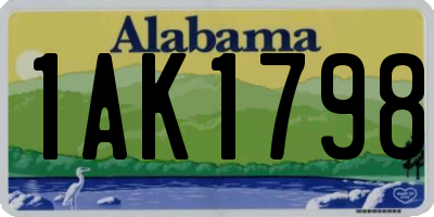 AL license plate 1AK1798