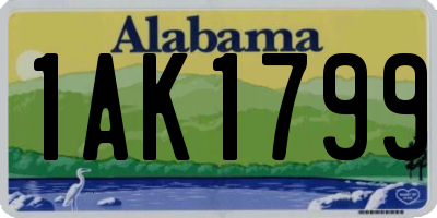 AL license plate 1AK1799