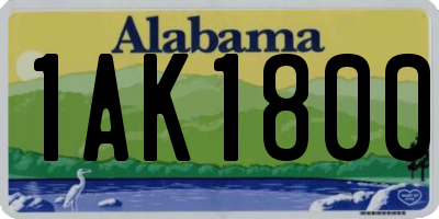 AL license plate 1AK1800