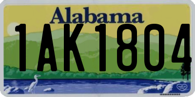 AL license plate 1AK1804