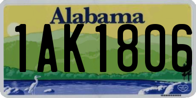 AL license plate 1AK1806