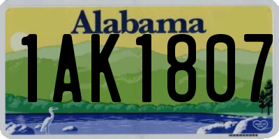 AL license plate 1AK1807