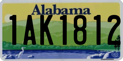 AL license plate 1AK1812