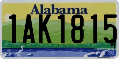 AL license plate 1AK1815