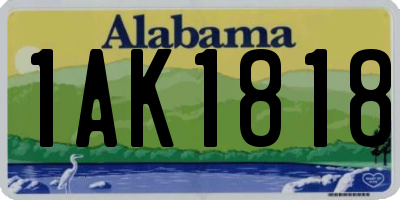 AL license plate 1AK1818