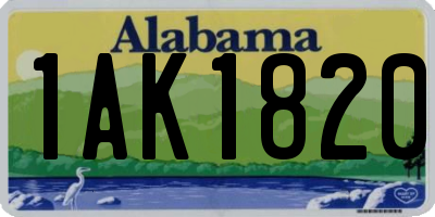 AL license plate 1AK1820