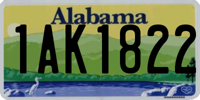 AL license plate 1AK1822