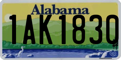 AL license plate 1AK1830