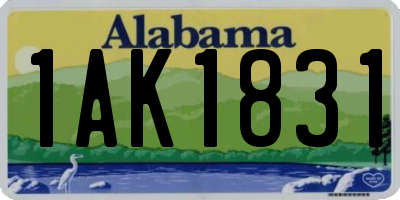 AL license plate 1AK1831