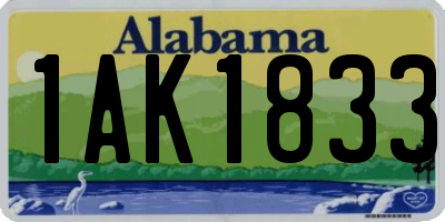 AL license plate 1AK1833
