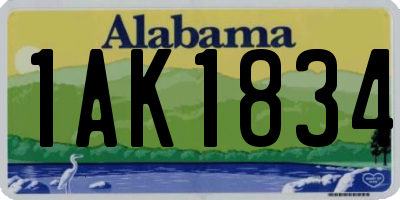 AL license plate 1AK1834