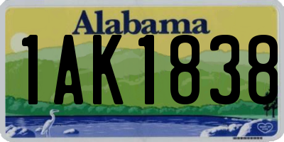 AL license plate 1AK1838