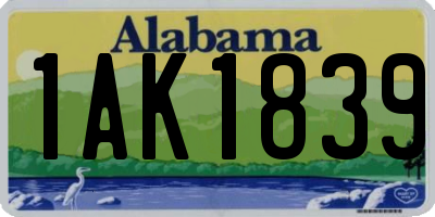 AL license plate 1AK1839