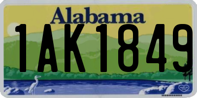 AL license plate 1AK1849