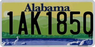 AL license plate 1AK1850