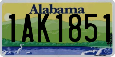AL license plate 1AK1851