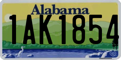 AL license plate 1AK1854