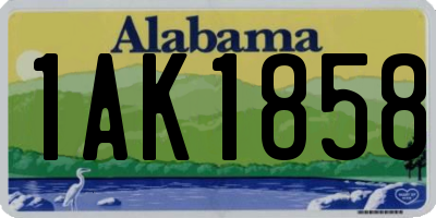 AL license plate 1AK1858