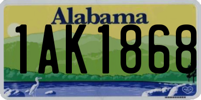 AL license plate 1AK1868