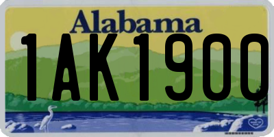 AL license plate 1AK1900