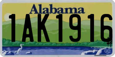 AL license plate 1AK1916