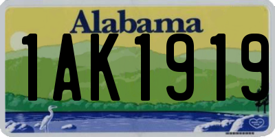AL license plate 1AK1919
