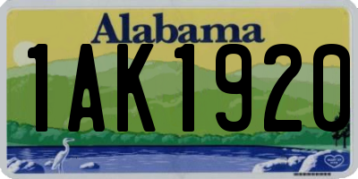 AL license plate 1AK1920