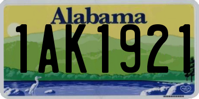 AL license plate 1AK1921