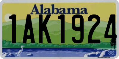 AL license plate 1AK1924