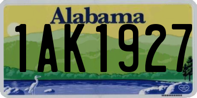 AL license plate 1AK1927