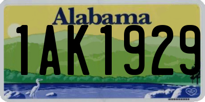 AL license plate 1AK1929