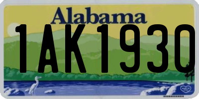 AL license plate 1AK1930