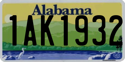 AL license plate 1AK1932