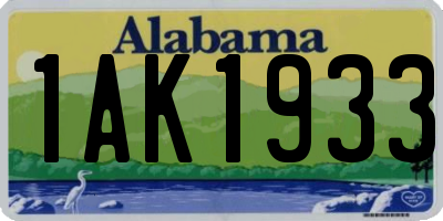 AL license plate 1AK1933