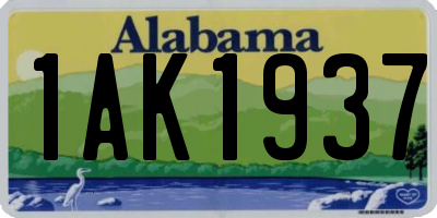 AL license plate 1AK1937