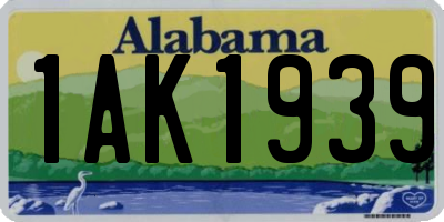 AL license plate 1AK1939