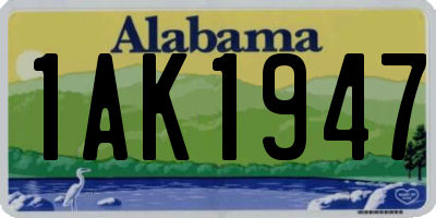 AL license plate 1AK1947